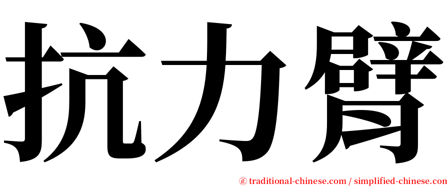 抗力臂 serif font