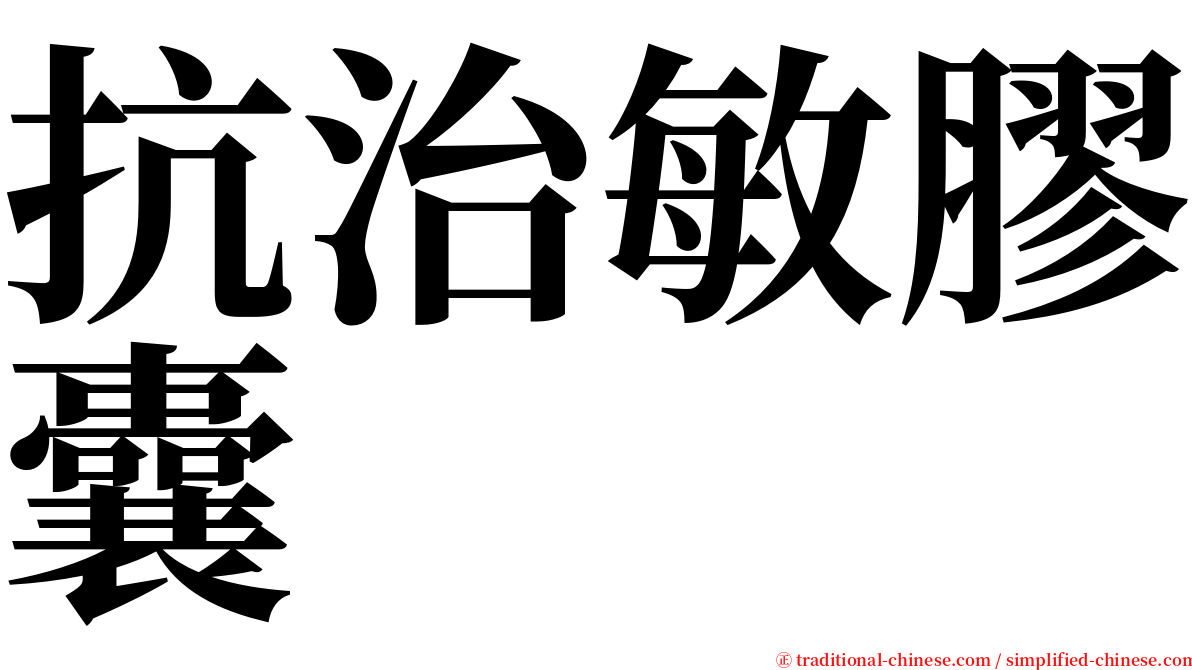 抗治敏膠囊 serif font