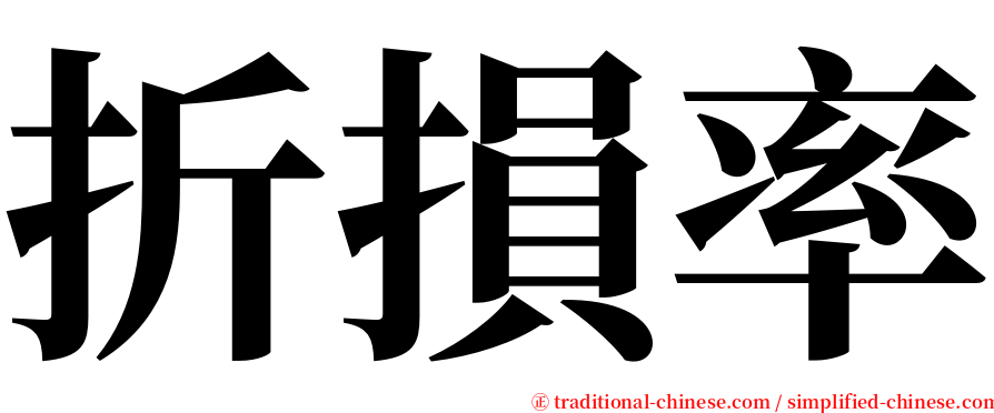 折損率 serif font