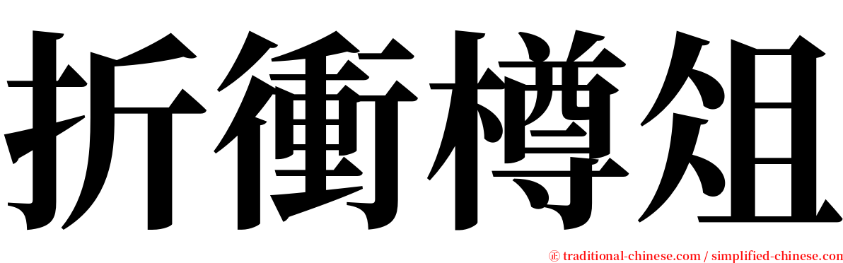 折衝樽俎 serif font