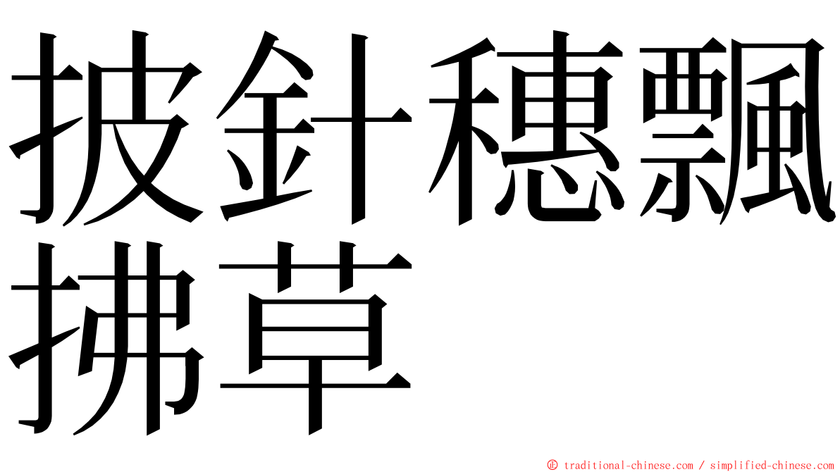 披針穗飄拂草 ming font