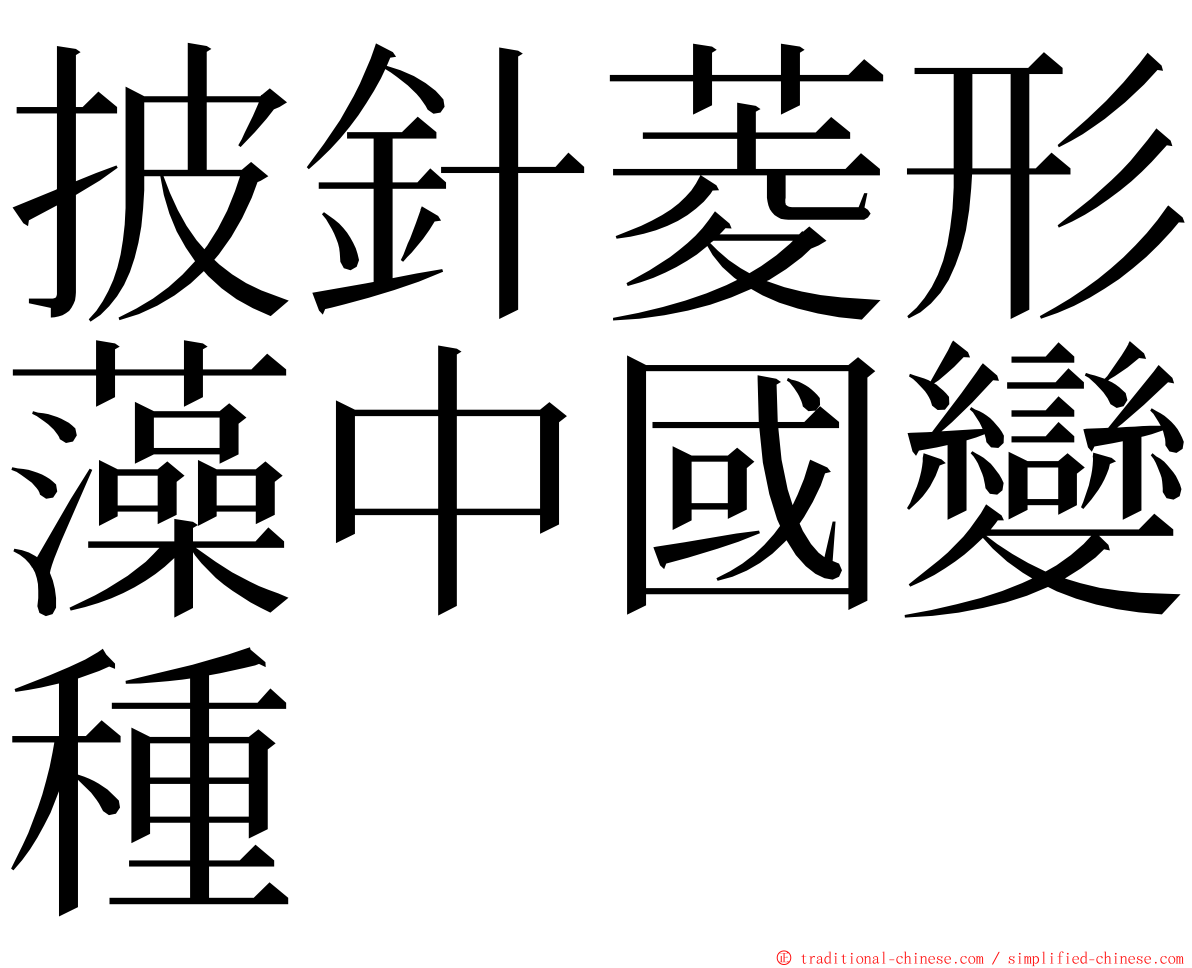 披針菱形藻中國變種 ming font