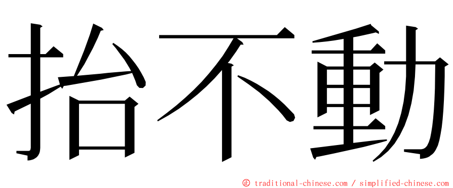 抬不動 ming font