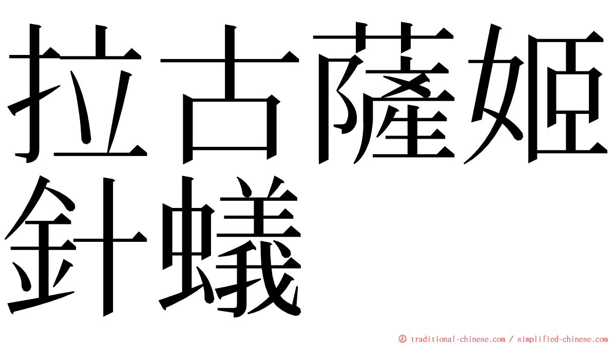 拉古薩姬針蟻 ming font