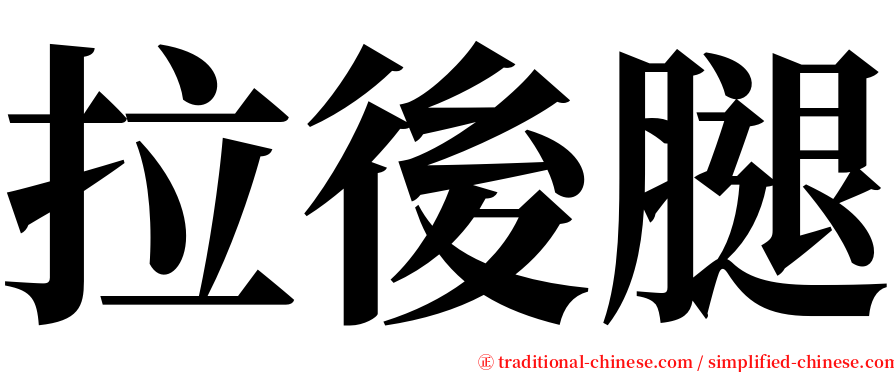 拉後腿 serif font