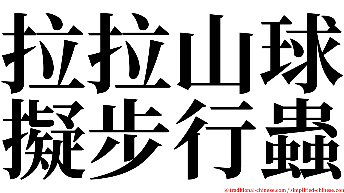 拉拉山球擬步行蟲 serif font