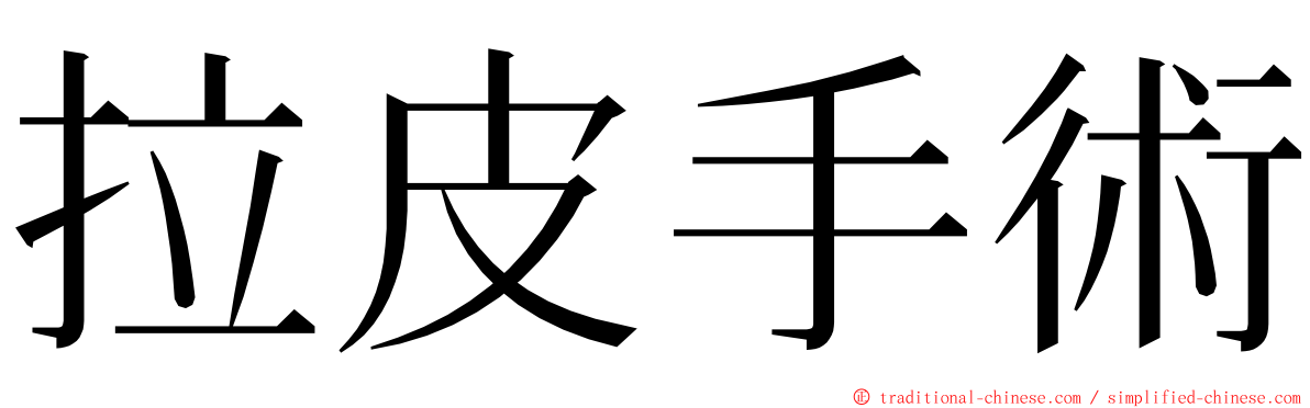 拉皮手術 ming font