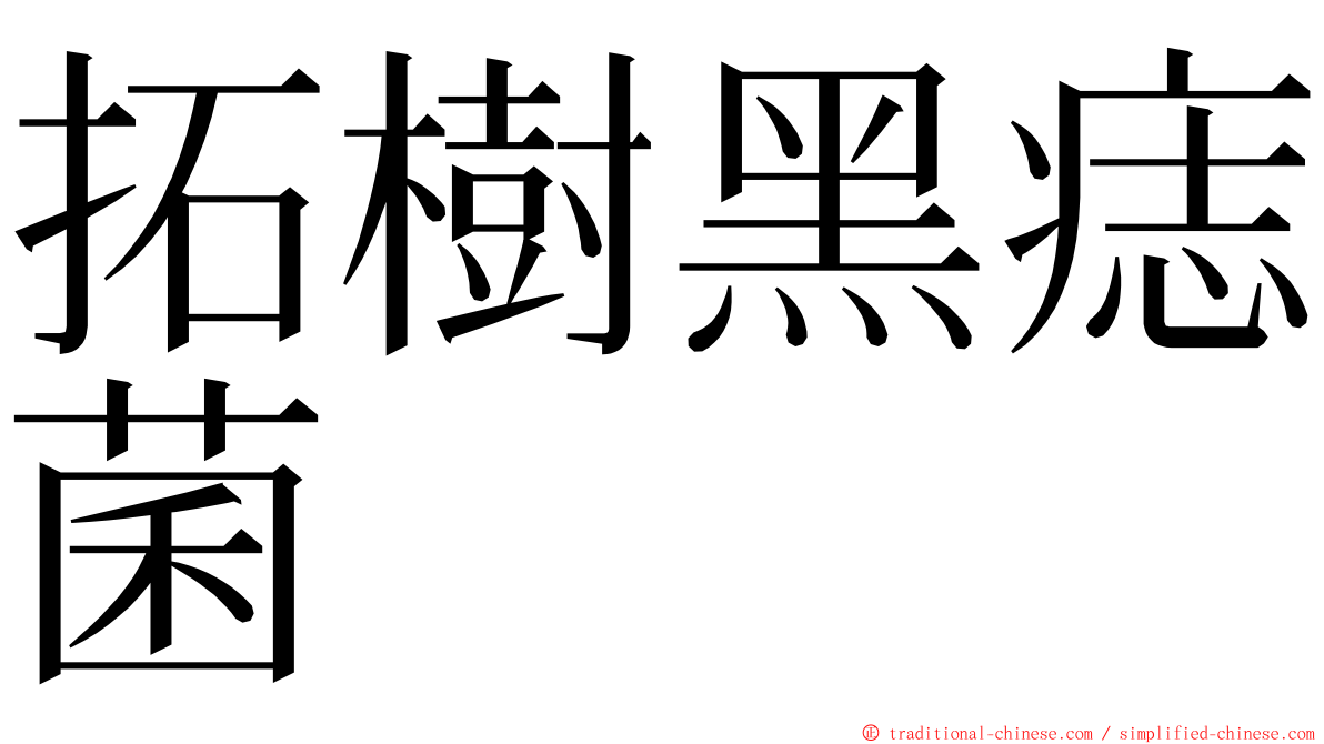 拓樹黑痣菌 ming font