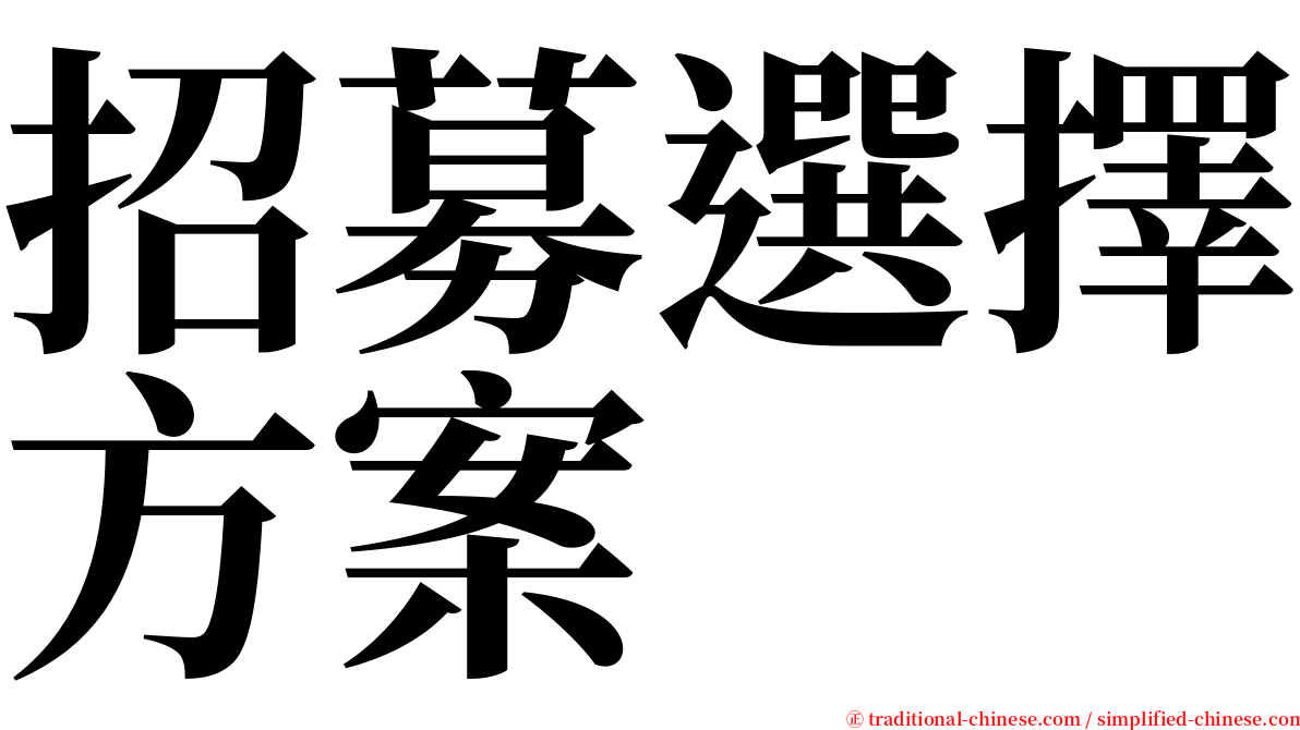 招募選擇方案 serif font