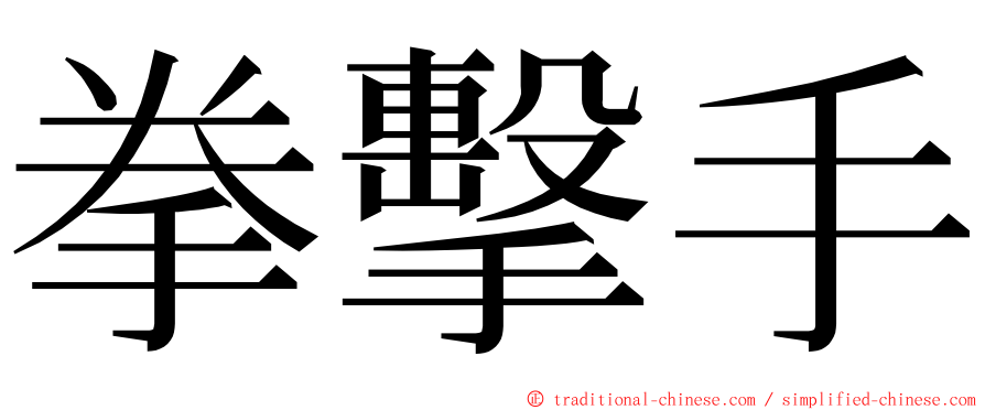拳擊手 ming font