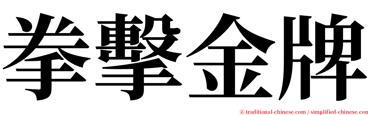 拳擊金牌 serif font