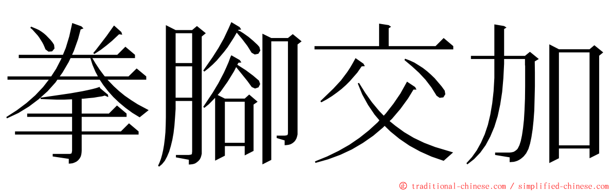 拳腳交加 ming font