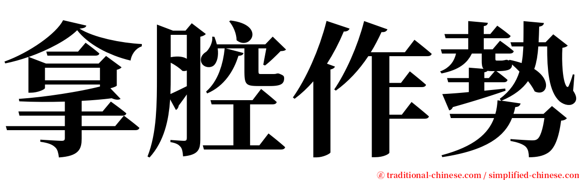 拿腔作勢 serif font