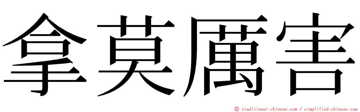 拿莫厲害 ming font