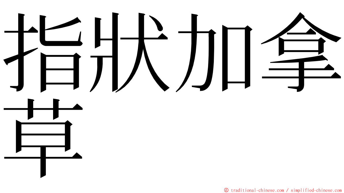 指狀加拿草 ming font