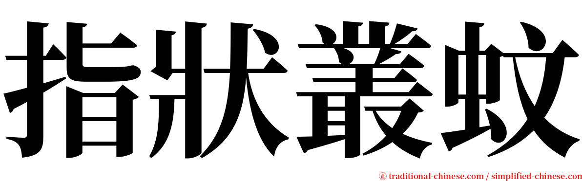 指狀叢蚊 serif font