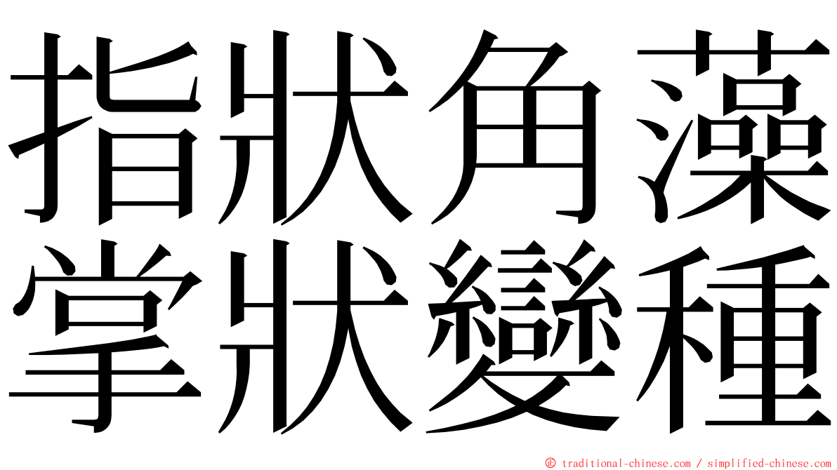 指狀角藻掌狀變種 ming font