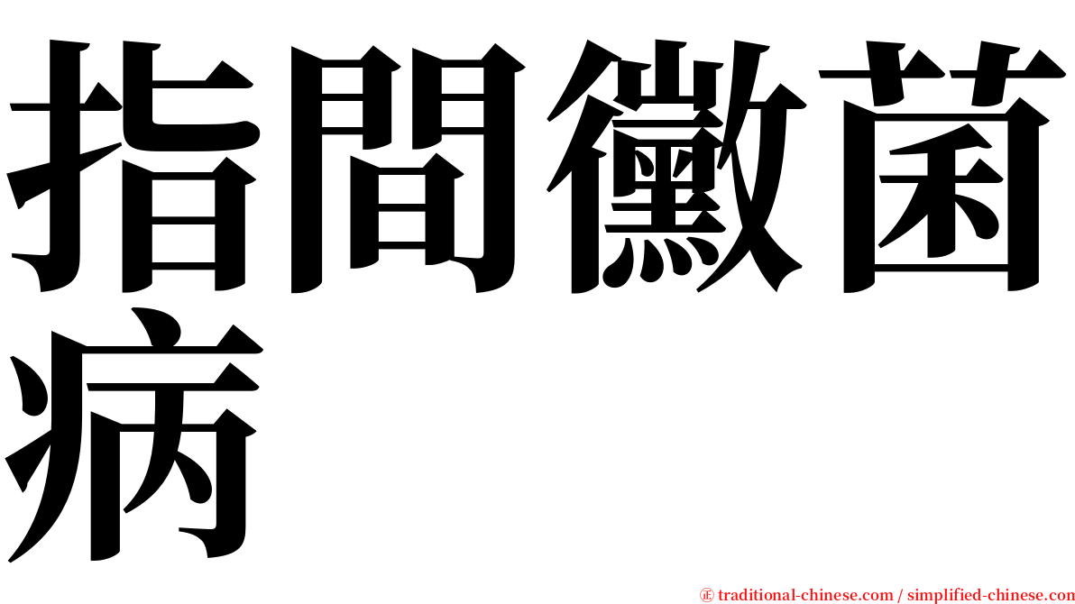 指間黴菌病 serif font