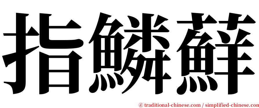 指鱗蘚 serif font