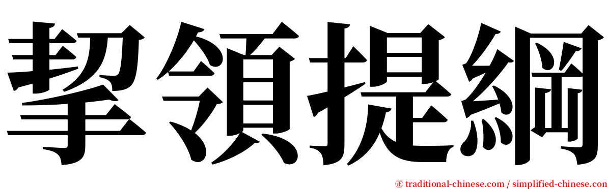 挈領提綱 serif font