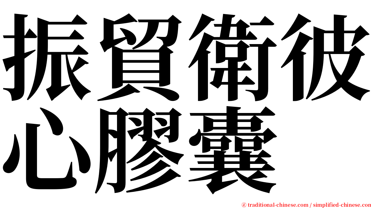 振貿衛彼心膠囊 serif font