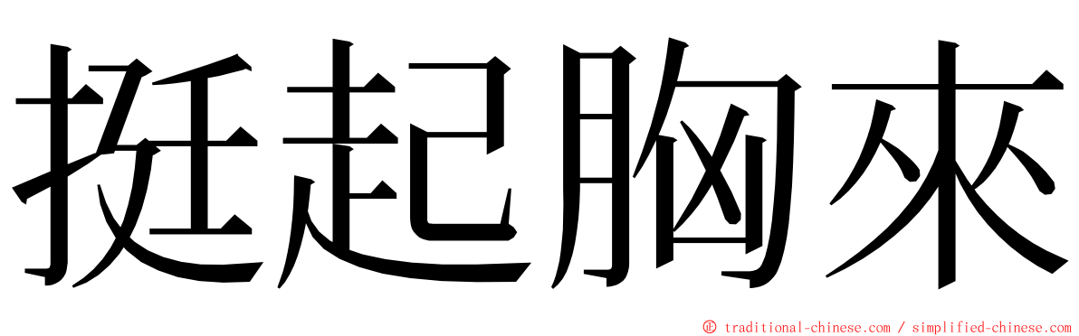 挺起胸來 ming font