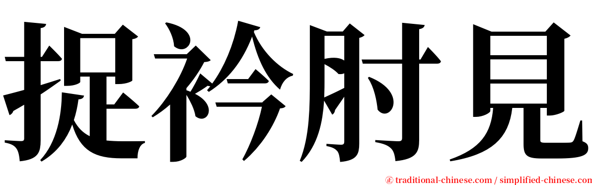 捉衿肘見 serif font