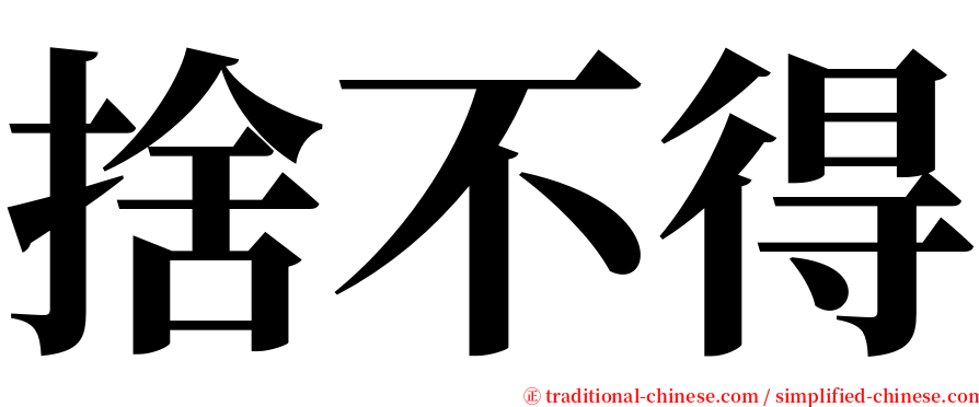 捨不得 serif font