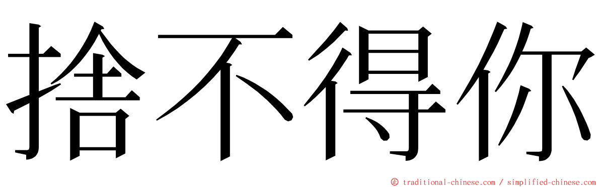 捨不得你 ming font