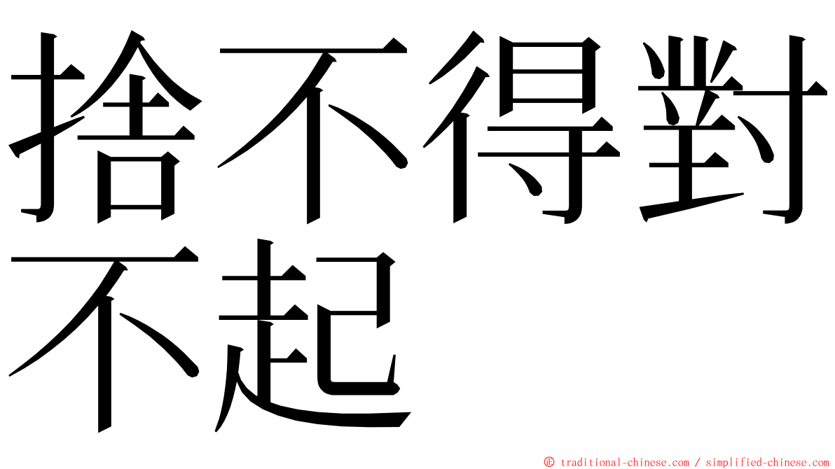 捨不得對不起 ming font