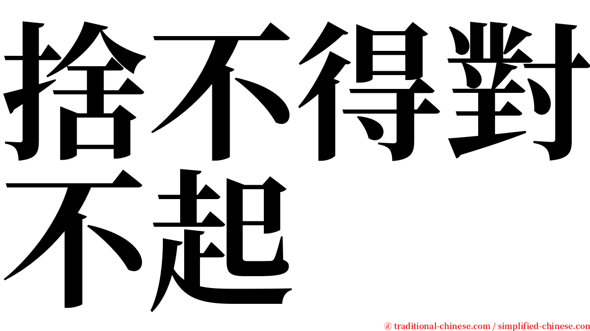 捨不得對不起 serif font