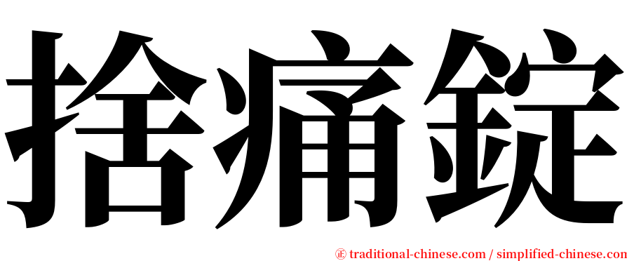 捨痛錠 serif font