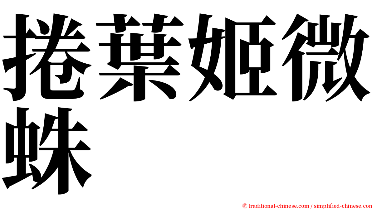 捲葉姬微蛛 serif font