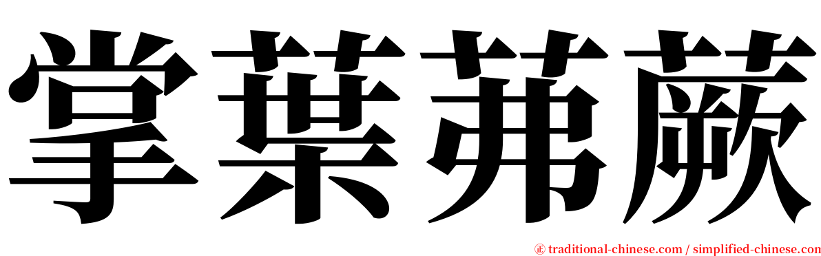 掌葉茀蕨 serif font