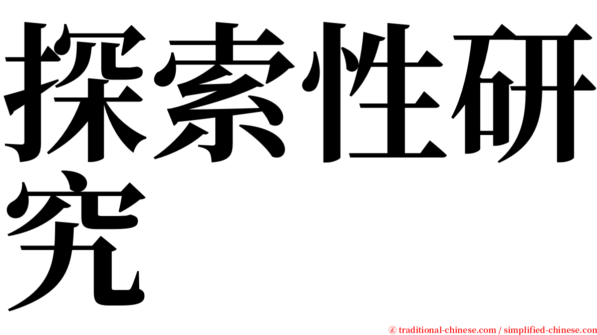 探索性研究 serif font