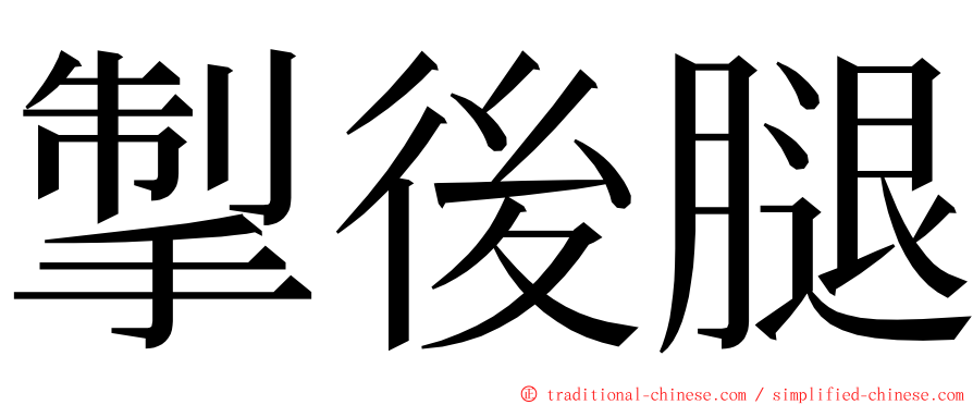 掣後腿 ming font