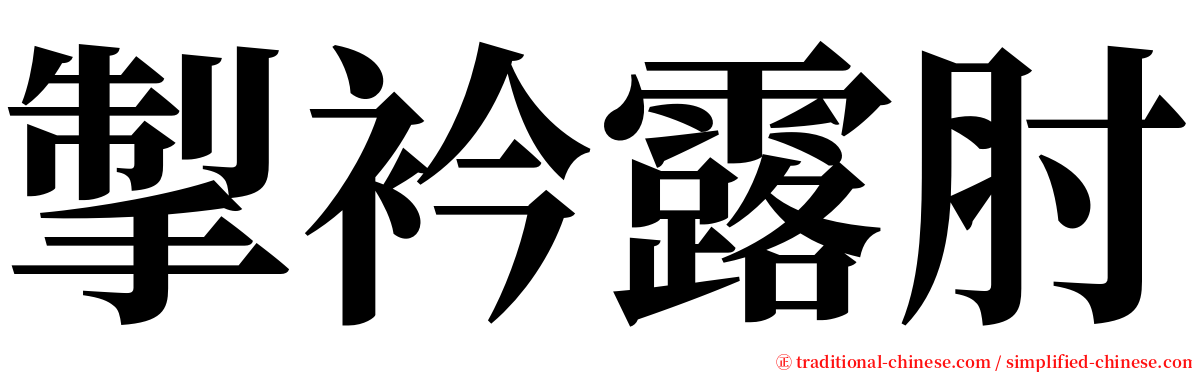 掣衿露肘 serif font