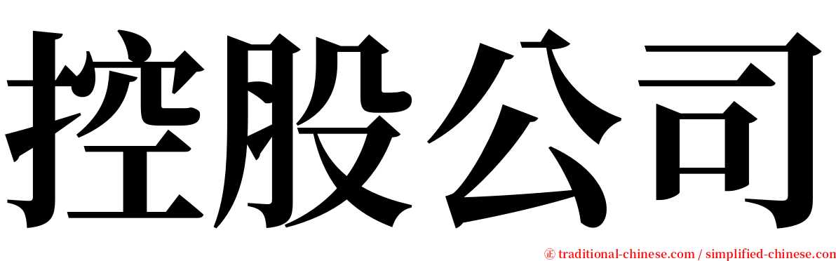 控股公司 serif font