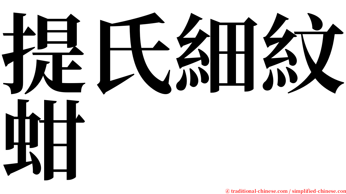 提氏細紋蚶 serif font