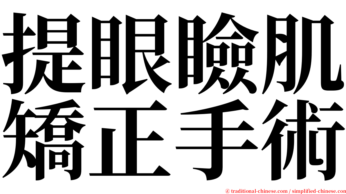 提眼瞼肌矯正手術 serif font