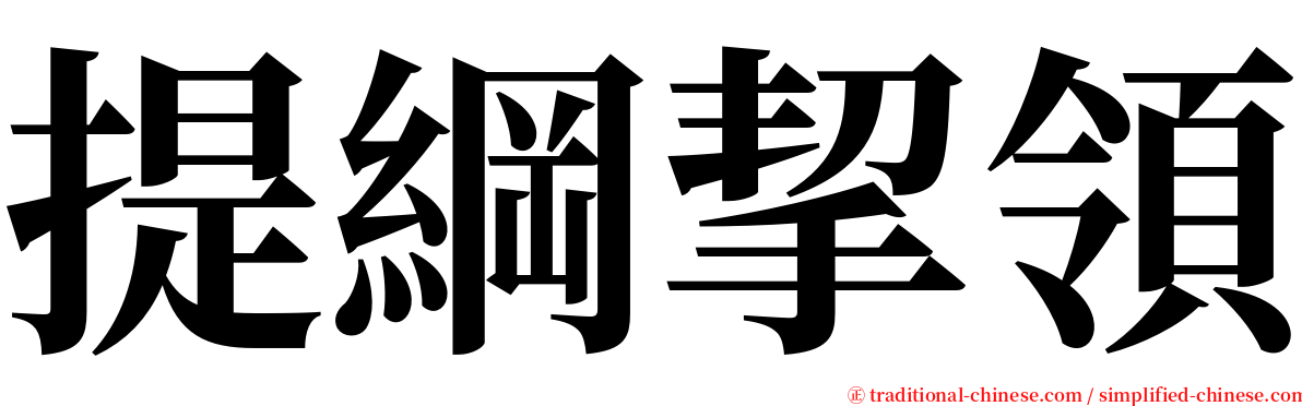 提綱挈領 serif font