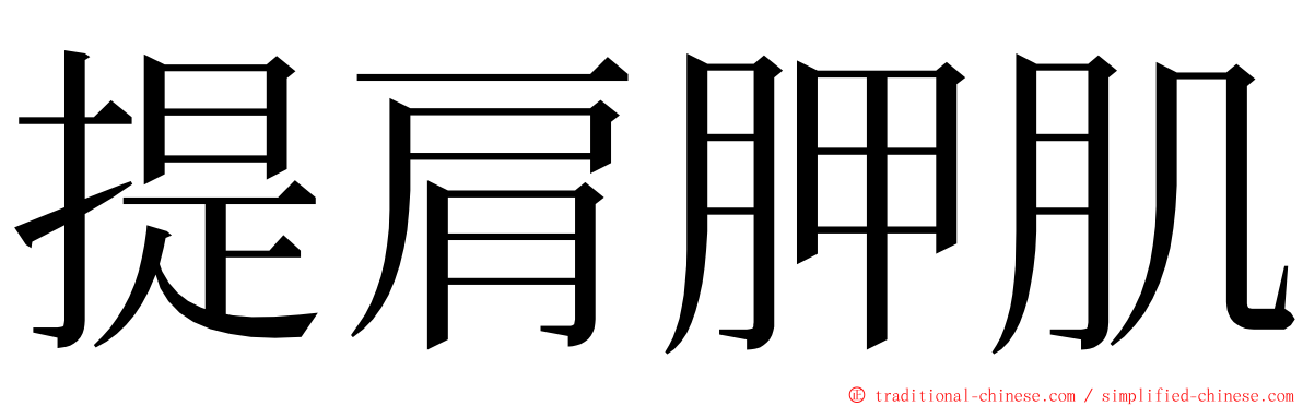 提肩胛肌 ming font