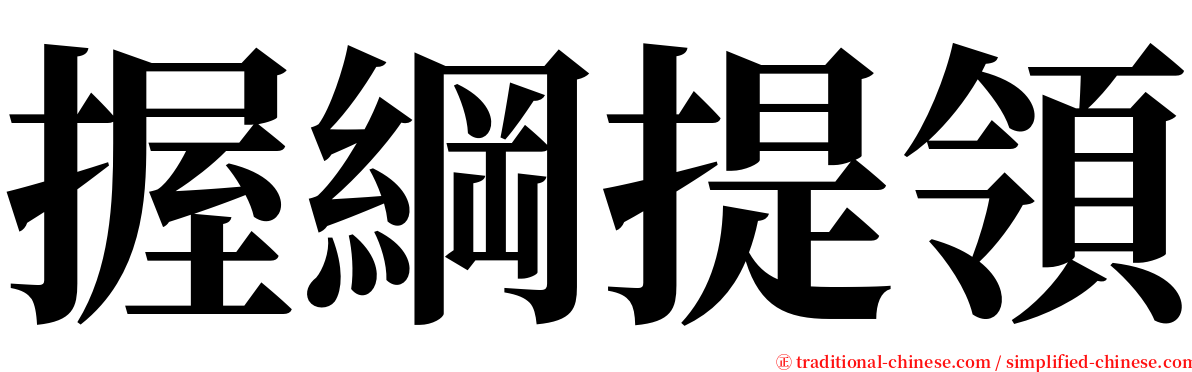 握綱提領 serif font