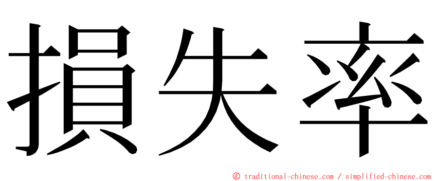損失率 ming font