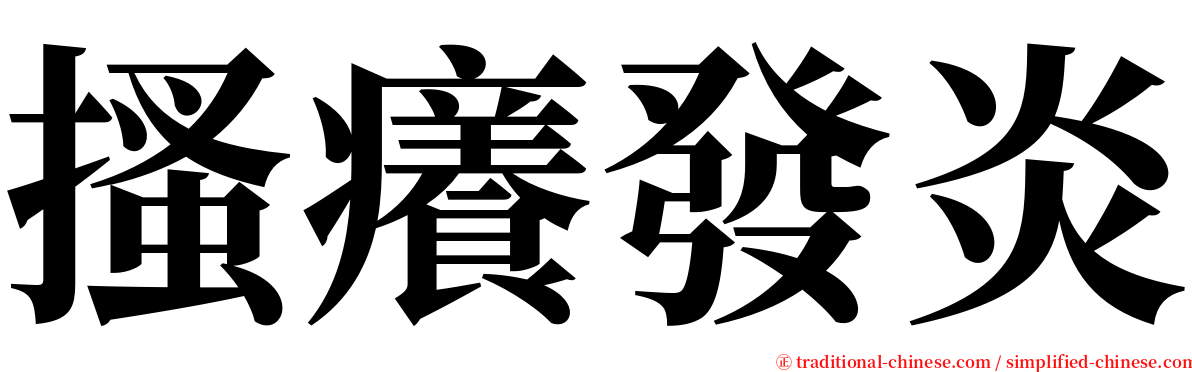 搔癢發炎 serif font