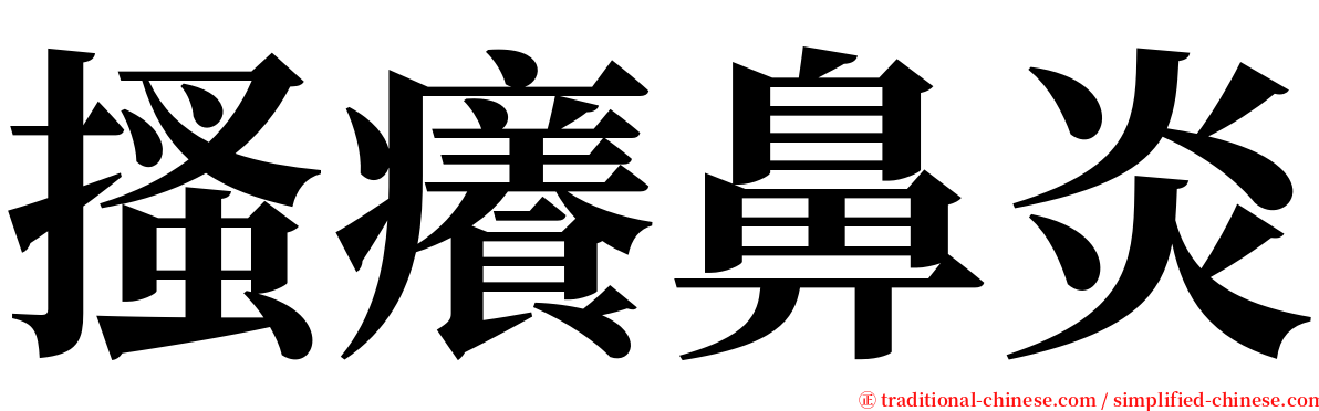 搔癢鼻炎 serif font