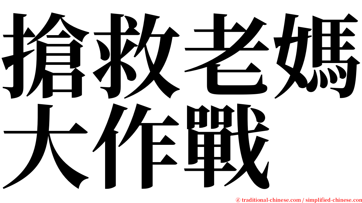 搶救老媽大作戰 serif font