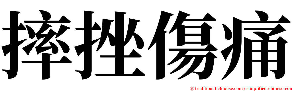 摔挫傷痛 serif font