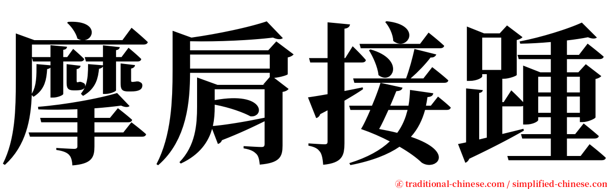 摩肩接踵 serif font