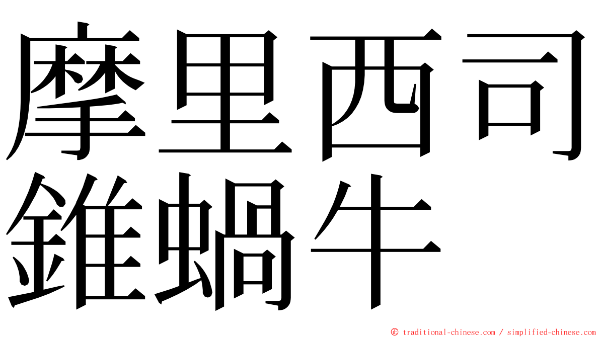 摩里西司錐蝸牛 ming font